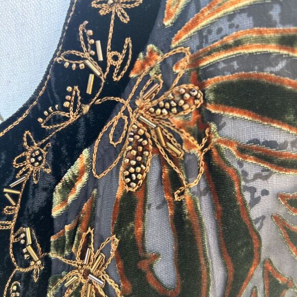 Chicos velvet burnout design beaded tunic top size 3 - Picture 3 of 9